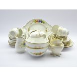 19th century porcelain tea set for six decorated with acorn gilding and another 19th century tea