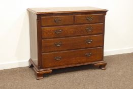 Late 20th century solid oak Georgian style chest,