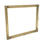 Large gilt framed mirror, with floral moulded and beaded edge and bevelled plate,