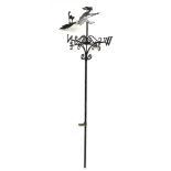 20th century cast metal weather vane, depicting witch on broom,