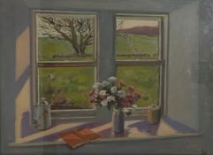 D H (20th Century) 'Evening Lakeland Sunlight Through the Cottage Window' oil signed with initials