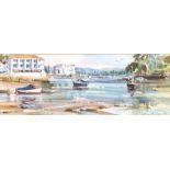 Ray Balkwill (British 1948- ): 'The Estuary at Kingsbridge' watercolour, signed,