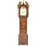 Early 19th century oak long case clock,