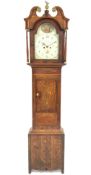 Early 19th century oak long case clock,