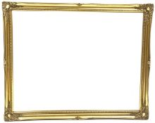 Large gilt framed wall mirror, with floral moulded and beaded edge and bevelled plate,