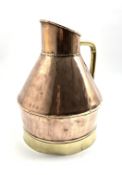 Victorian brass and copper jug with loop handle H36cm Condition Report & Further Details