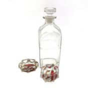 Matched pair of early 19th Century Bohemian clear glass salts with portrait miniatures on a