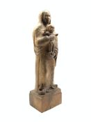 Standing carved wood figure of the Madonna and Child,