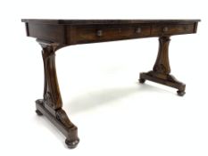 19th century rosewood library table,