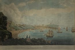 After John Hornsey (British 18th/19th Century) 'A South View of Scarborough' hand coloured