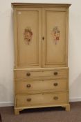 Early 19th century painted pine wardrobe converted from a linen press,