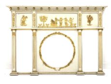19th century Regency style gilt wood and gesso over mantle mirror,