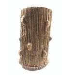 Terracotta cylindrical plant holder in the form of a tree trunk, H46cm ,