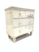 Late Victorian white painted pine chest,