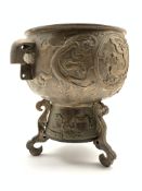 Chinese bronze Koro with dragons and pearls,