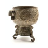 Chinese bronze Koro with dragons and pearls,