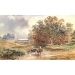 Alfred Vickers Snr (British 1786-1868): Crossing the Stream, watercolour,