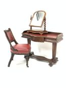 Victorian mahogany dressing writing table,