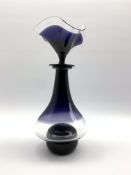 Gillies Jones Rosedale vase of spreading form in shaded indigo,