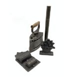 Cast metal wall mounted match holder and ashtray H19cm, Bryant & May taper holder,