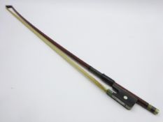 Violin bow marked 'Paul Keil' with nickel mounts and ebony frog L71cm Condition Report &