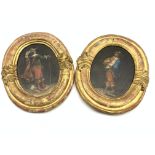 19th Century Continental School - Pair of oval oil paintings on panel of Cavaliers each 24cm x 18cm