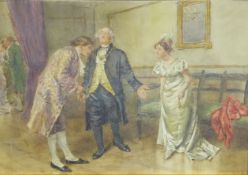George Goodwin Kilburne (British 1839-1924): 'The Master of Ceremonies', watercolour,