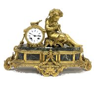 Late 19th century figural French mantel clock,