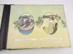 Japanese Meiji period Shibayama inlaid album containing colour prints illustrating the work of