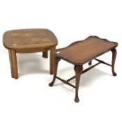 Quality elm coffee table, with serpentine tray top,