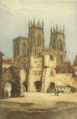 R F King - 'Bootham Bar York' coloured etching signed in pencil in the margin 28cm x 19cm