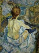 After Henri de Toulouse-Lautrec (French 1864-1901): Woman at Her Toilet,