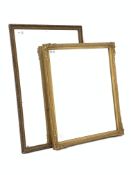 Rustic moulded gesso and wood framed mirror, with bevelled plate,