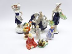 Three Royal Dux figures - Flower Girl,