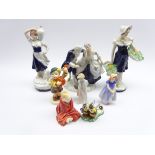 Three Royal Dux figures - Flower Girl,