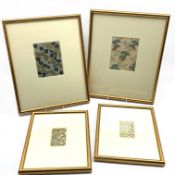 After Korin and others - Pair of early 20th Century Japanese woodblock prints 'Ocean of Art' 15cm x