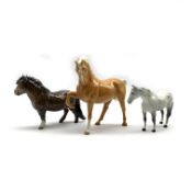 Beswick Shetland Pony No 1033, Beswick palomino horse No 1549,