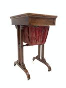 Late 19th/ early 20th century mahogany sewing table stamped 'Edwards and Roberts',