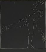 Eric Gill (British 1882 -1940) wood engraving 'The Tennis Player' 371/480 14cm x 13cm with