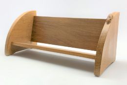 Thompson of Kilburn 'Mouseman' oak book trough with carved mouse signature H20cm x W45cm x D20cm