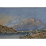 William Gershom Collingwood (British 1854-1932) -' Lake and Mountain Landscape' watercolour