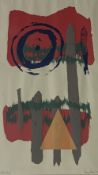 Barry Herbert 1967 artist signed proof screen print in abstract subject 63cm x 36cm.