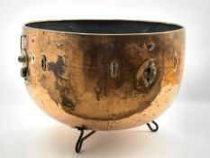 Copper Cavalry kettle drum by George Potter, Aldershot,