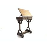 Early 20th century oak Gothic design reading table,