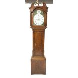 Early 19th century oak long case clock,