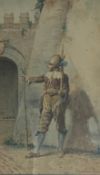 Federico Bartolini (act 1861 - 1908) "The Musketeer" watercolour,