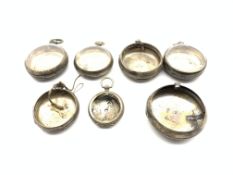 Six sterling silver hallmarked pocket watch cases and another stamped '800' (7) Condition