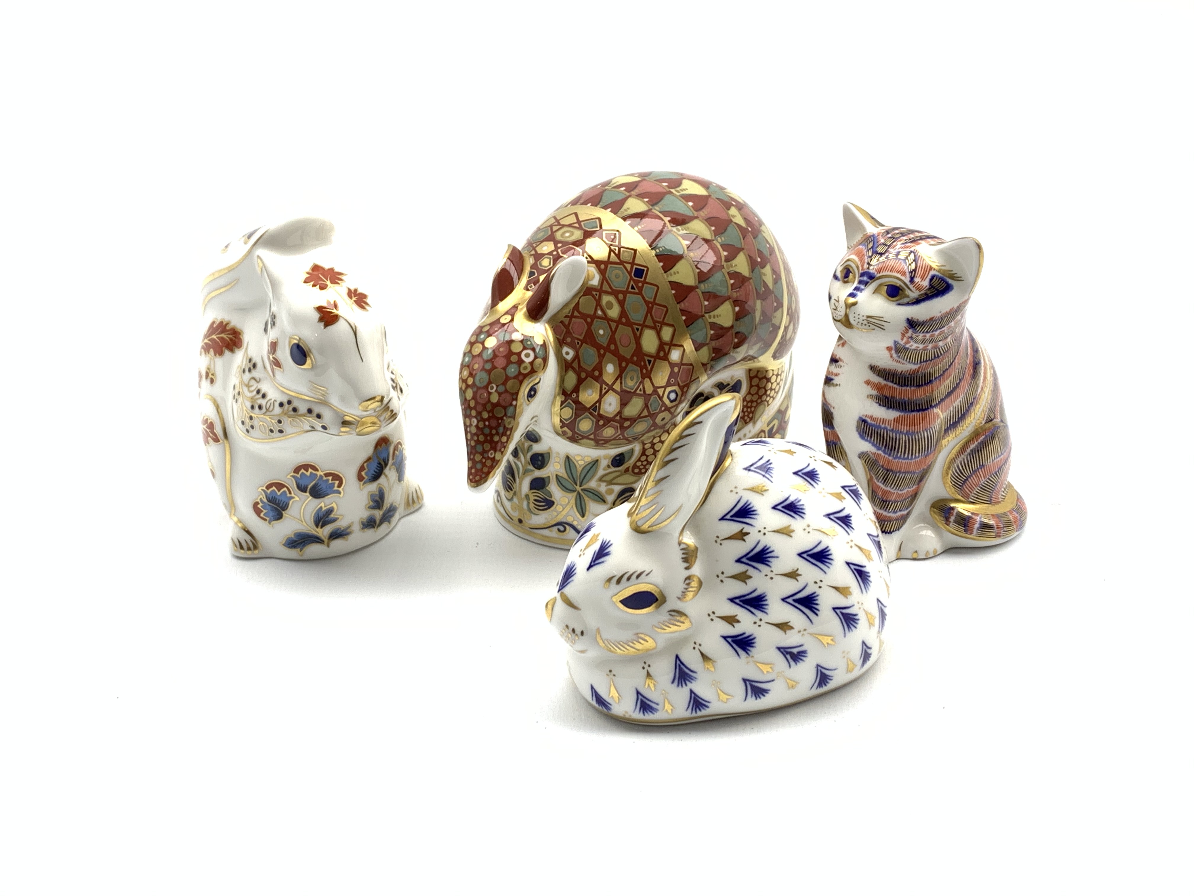 Royal Crown Derby 'Armadillo', 'Kitten', 'Rabbit' and 'Squirrel' paperweights,