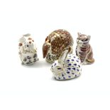 Royal Crown Derby 'Armadillo', 'Kitten', 'Rabbit' and 'Squirrel' paperweights,
