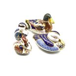 Four Royal Crown Derby duck paperweights,